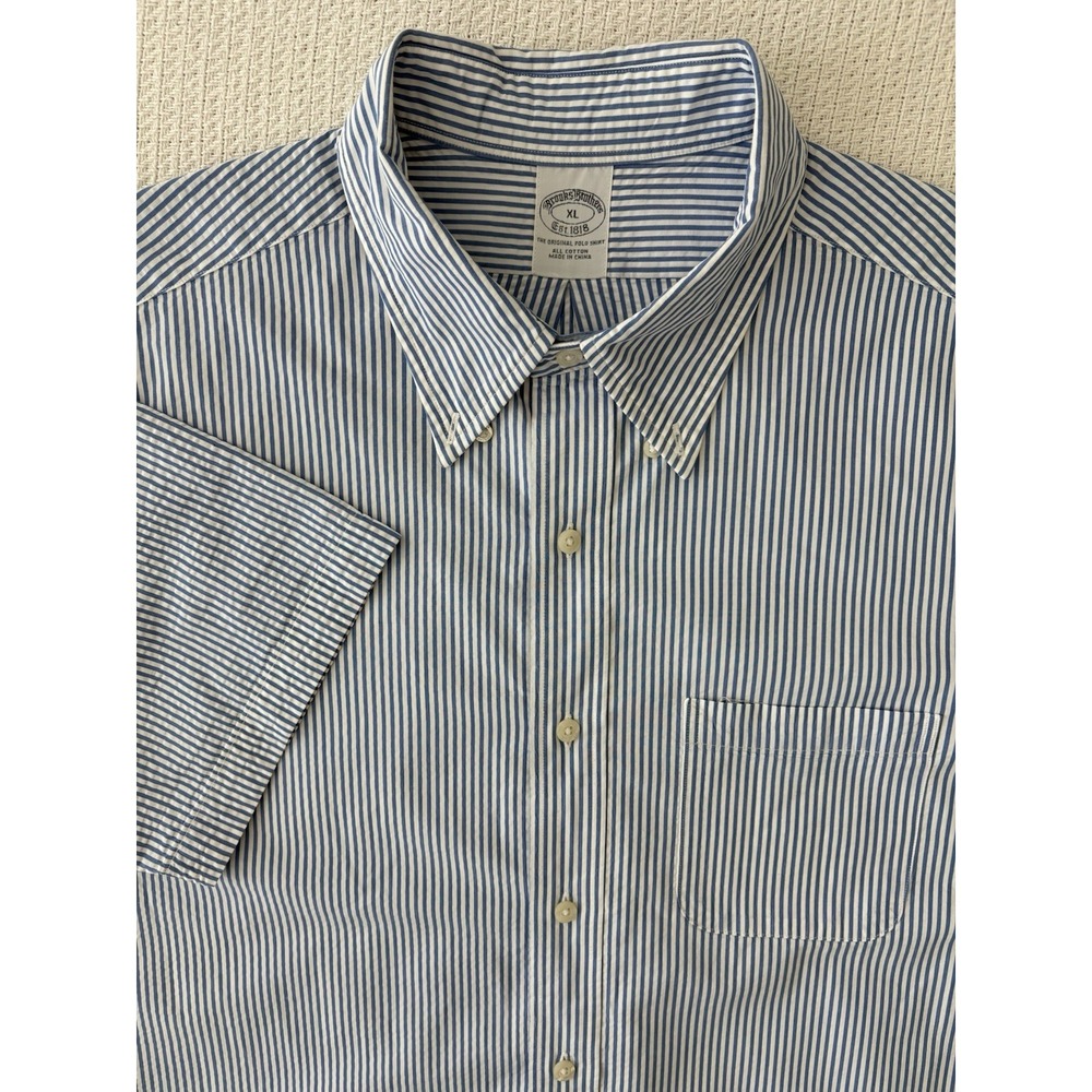 Brooks Brothers Men XL Original Polo Shirt All Cotton Short Sleeve Stripes